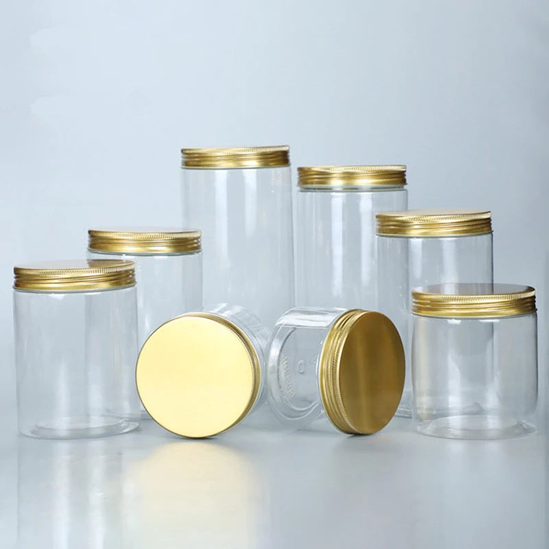 Transparent Sealing Jar Aluminium Screw Lids Organizer Storage
