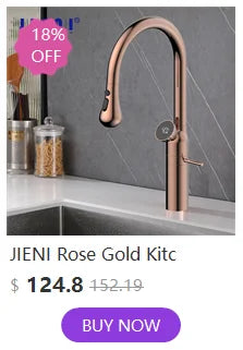 Jieni Rose Gold Faucet 360 Swivel 3-Way Brass