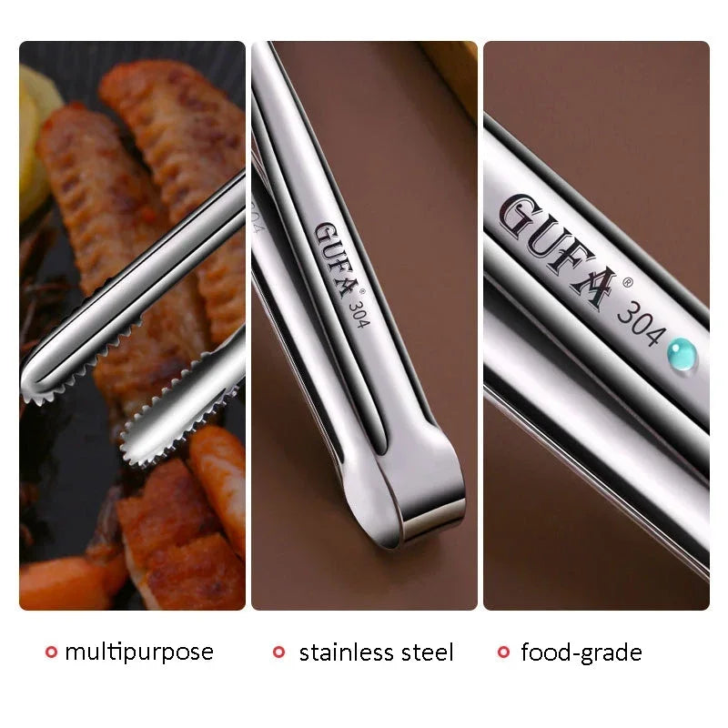 Barbecue Food Tong Non-Slip Cooking Clip Stainless Steel