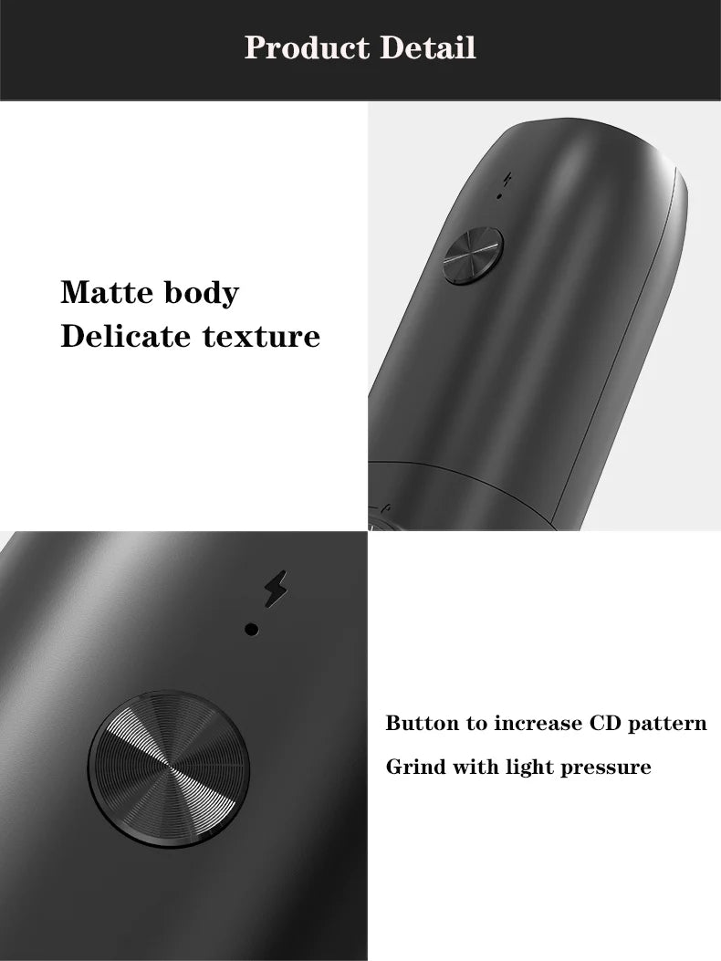 Usb Charging Electric Salt Pepper Grinder Rechargeable Adjustable