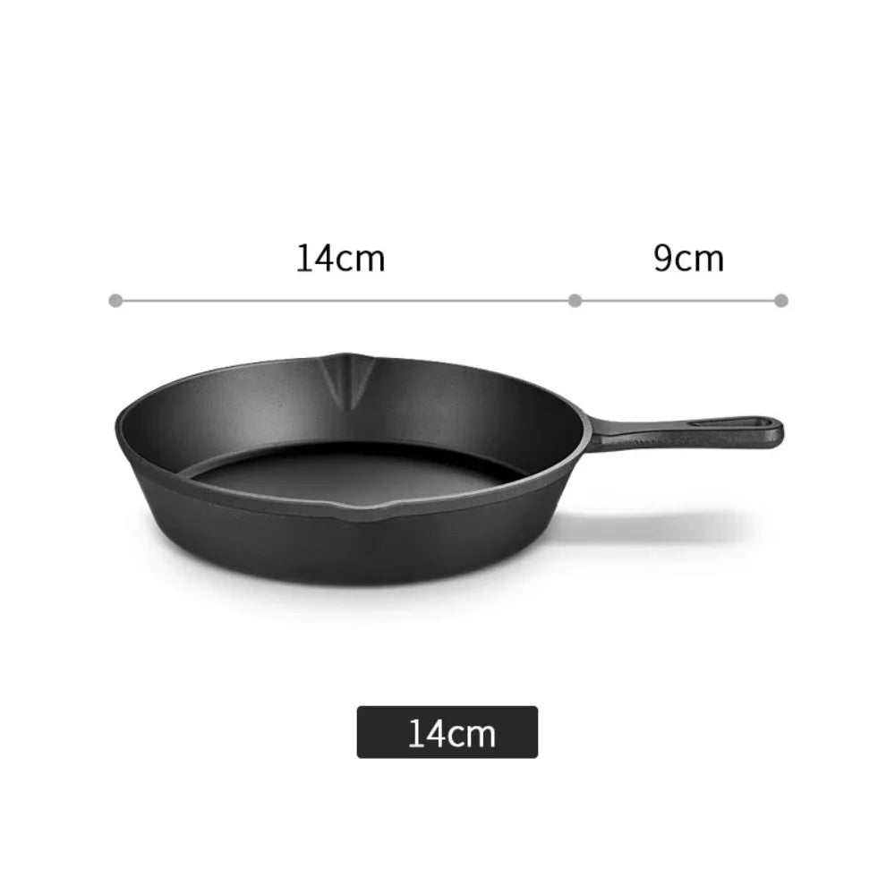 Pre-Seasoned Cast Iron Skillet 10/14/16/20/26cm Thickened Non