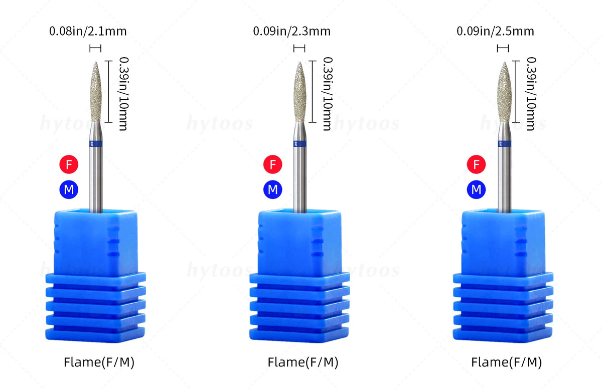 Hytoos Flame Cuticle Clean Diamond Nail Drill Bits