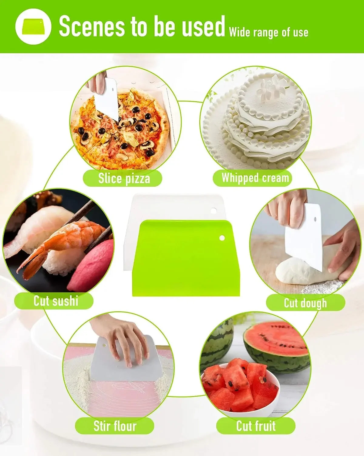 Multipurpose Dough Cutter Bowl Scraper Bread Dough Fondant