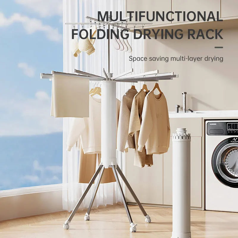 Octopus Drying Rack Balcony Folding Floor Pole Indoor