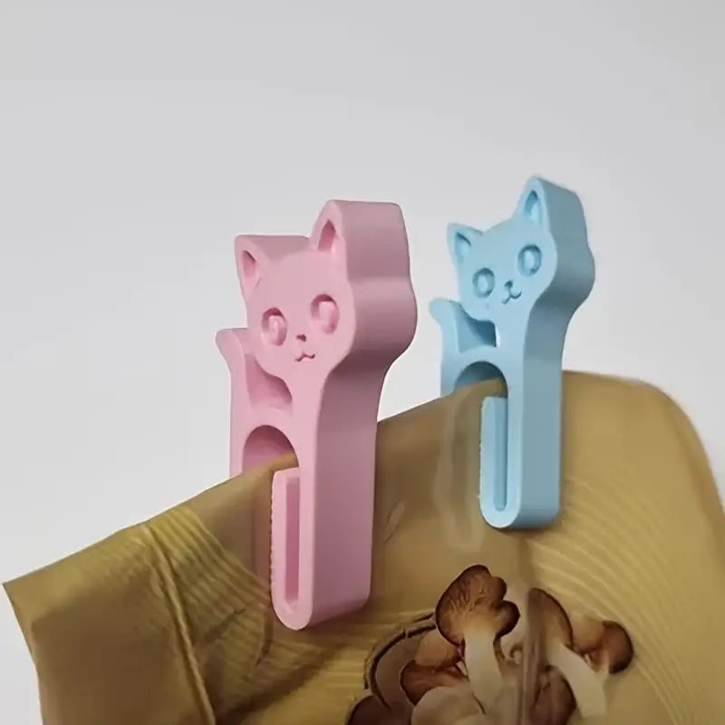 3/6pcs Random Cat-Shaped Clips Seal Bags Envelopes &