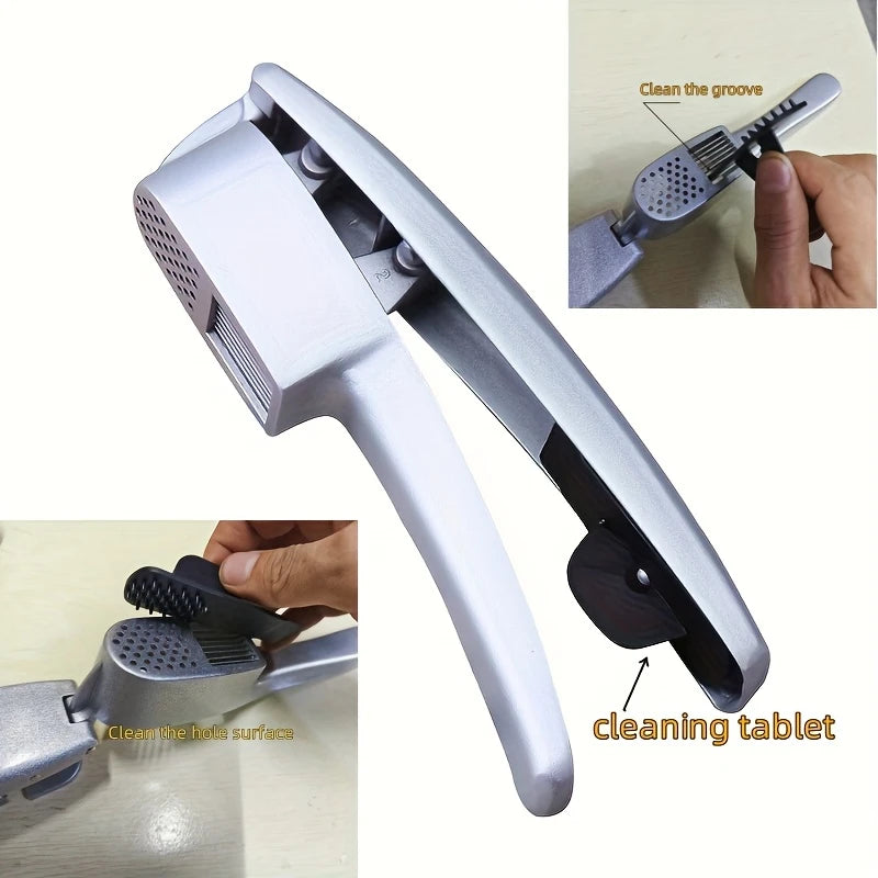Garlic Press 2-In-1 Mincer Crusher Slicer Peeler &