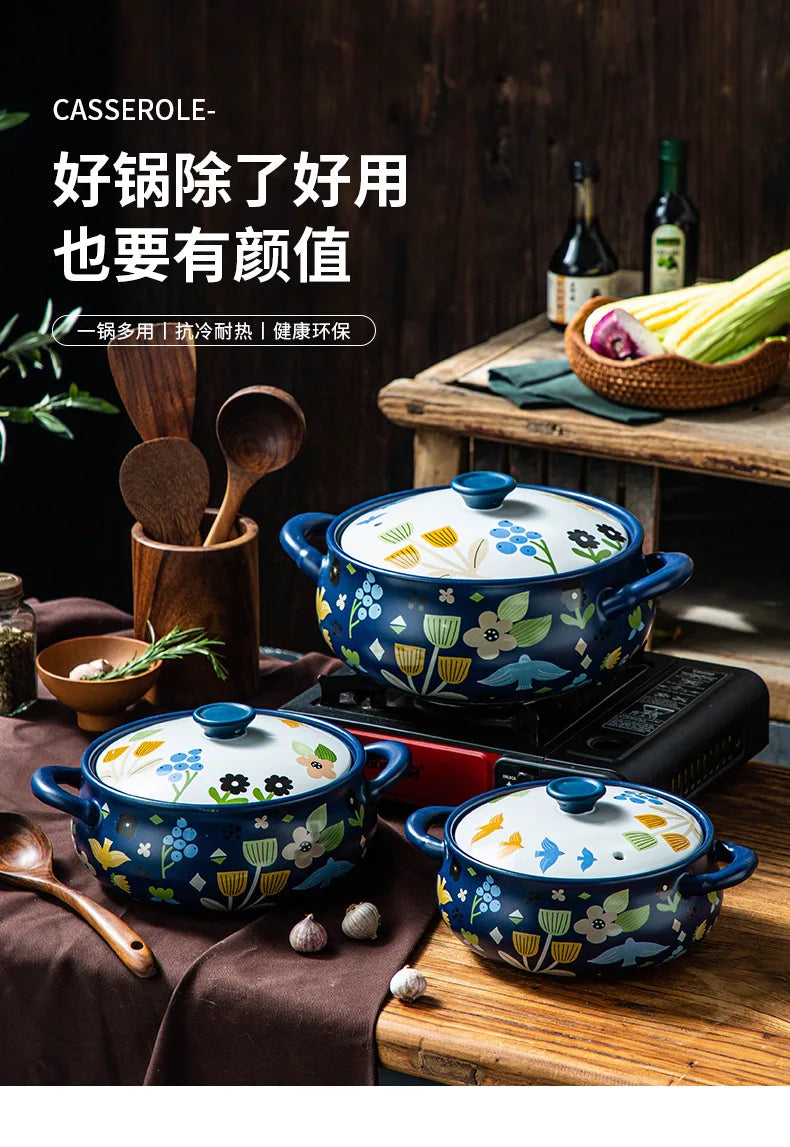 Korean Ceramic Casserole Creative Drum-Shaped Stew Pot Spodumene