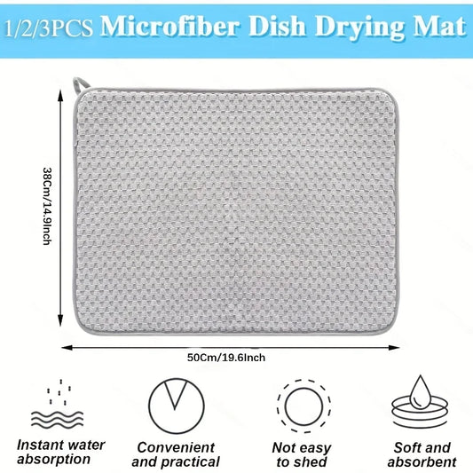 2pcs Drying Mats Use 50x38cm Super Absorbent Microfiber