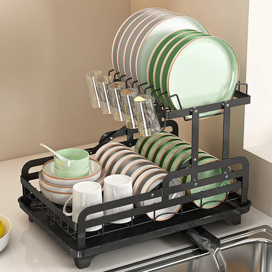 Foldable Dish Drainer Rack Drain Basket - Countertop