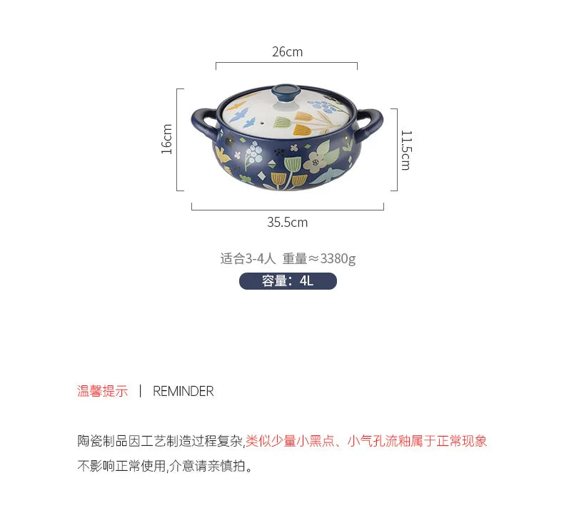 Korean Ceramic Casserole Creative Drum-Shaped Stew Pot Spodumene