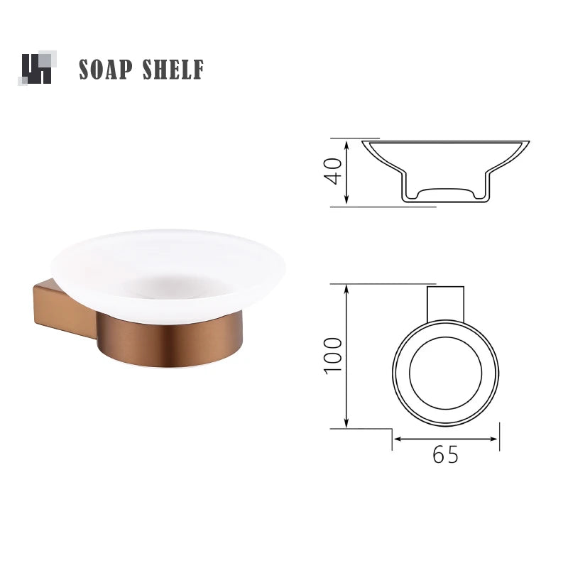 Brushed Rose Gold Storage Rack Towel Bar Tissue