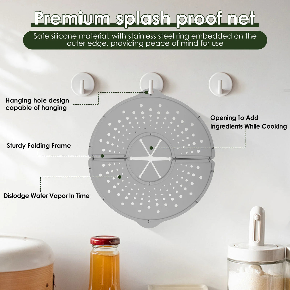 Silicone Splatter Screen Foldable Heat-Resisting Oil Splash Guard