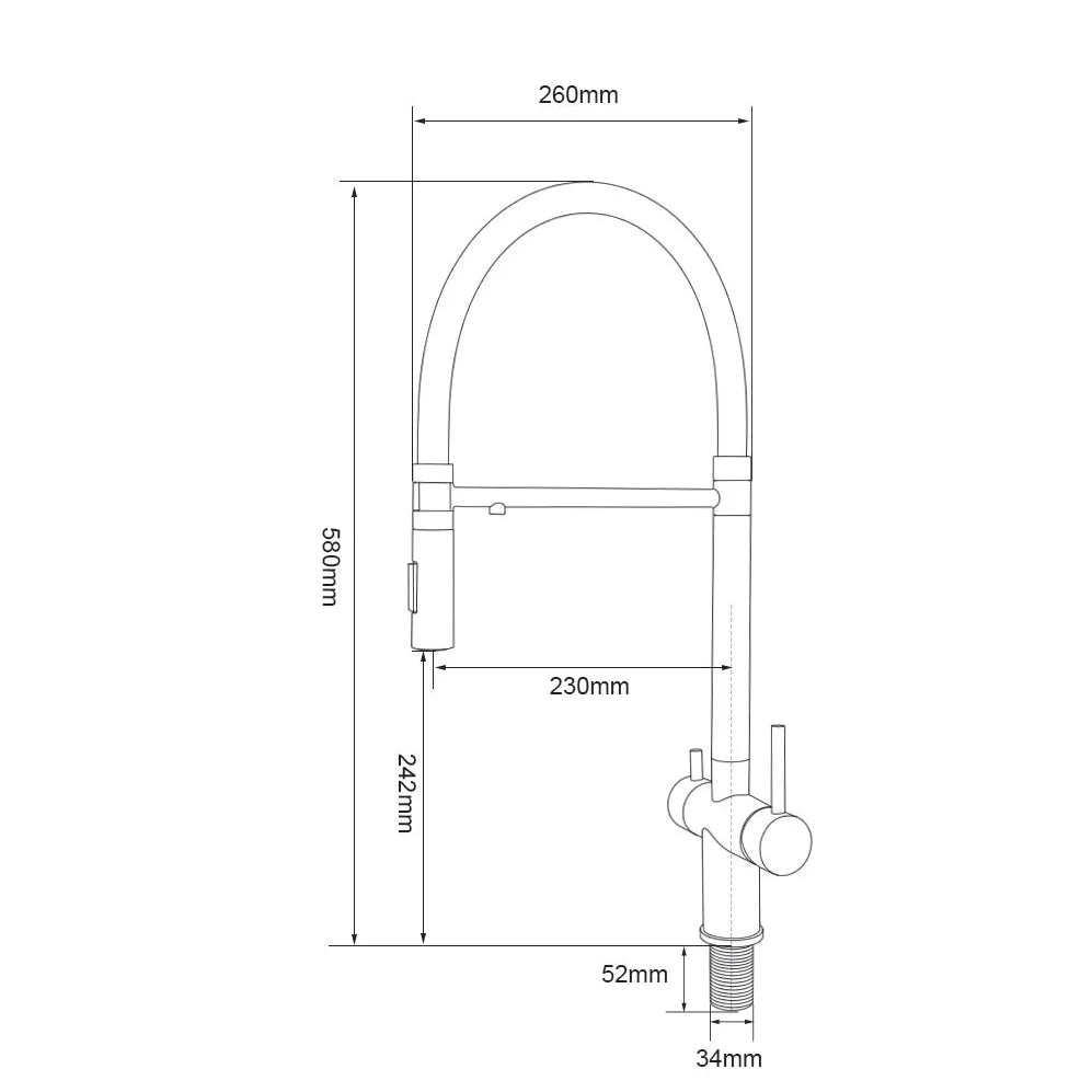 Zappo Grey 3-In-1 Faucet & Cold Mixer Tap