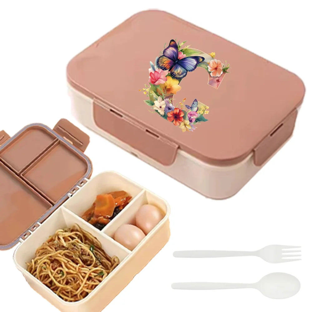 Flip Lid Compartment Lunch Box Food Organizer Case