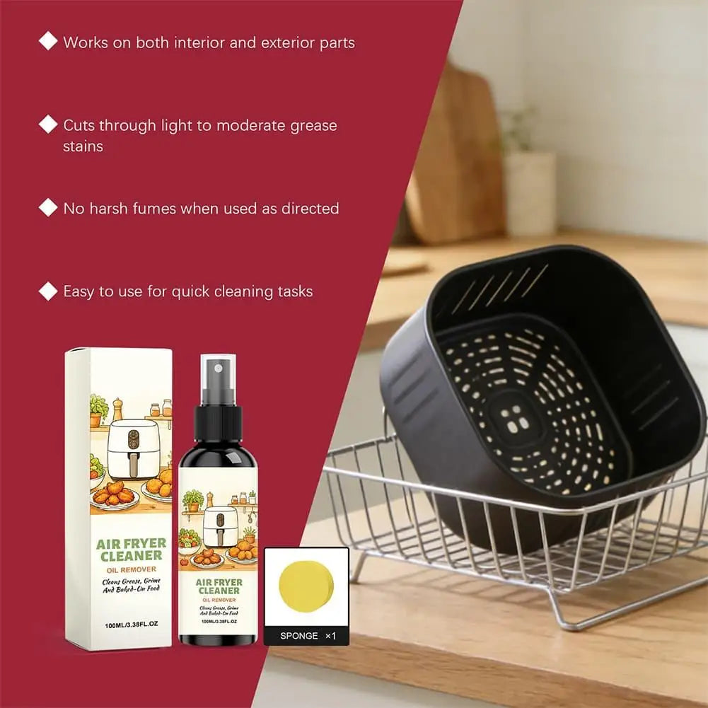 100ml Air Fryer Cleaner Spray Cleaning Sponge Removes