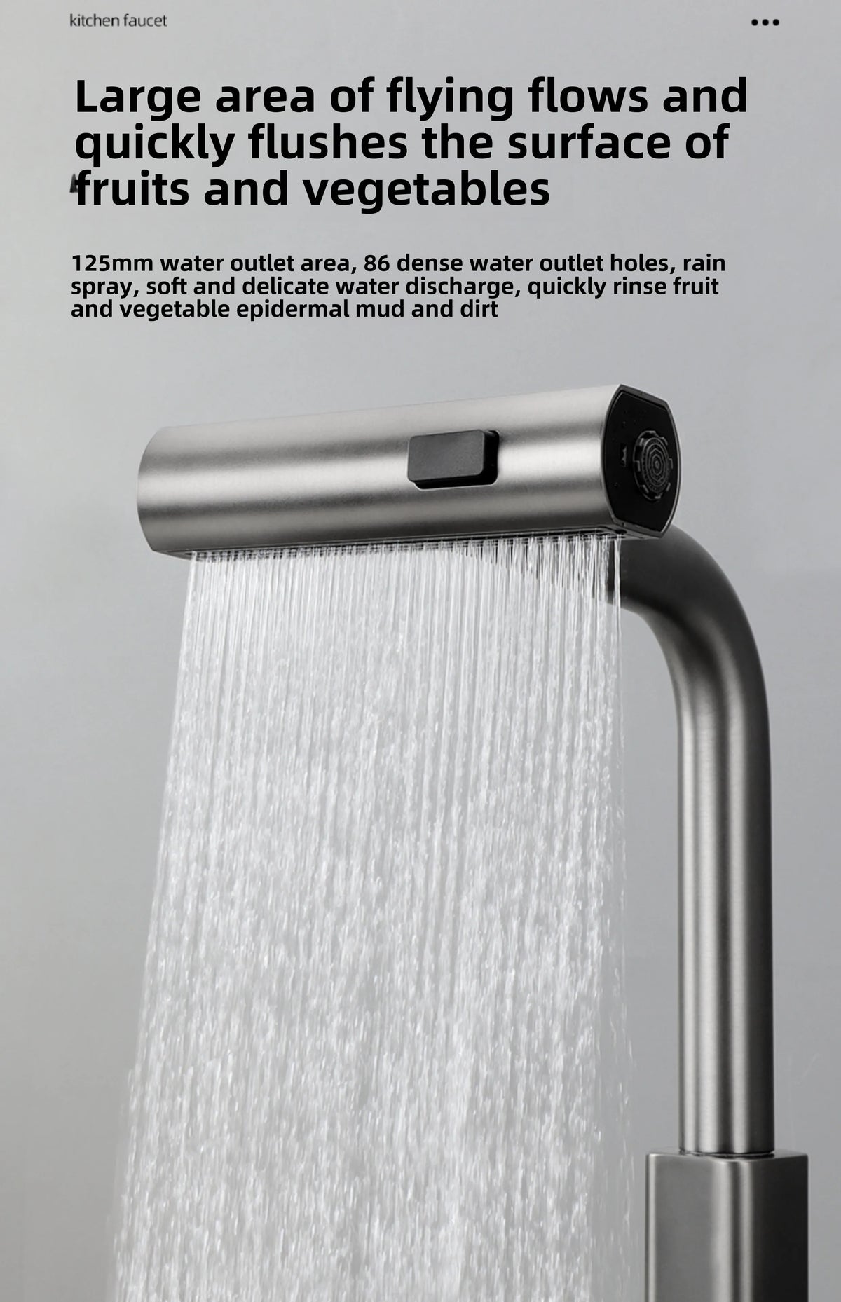 Faucet Cold Digital Display Pull-Out Rotatable Multi-Functional