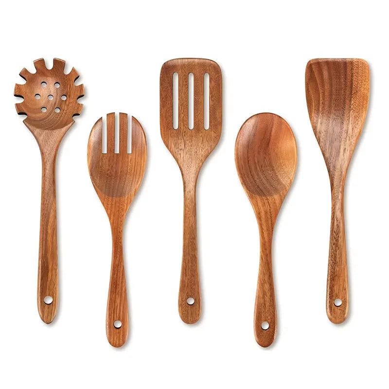 Wooden Utensil Natural Acacia Wood Cooking Utensils Durable