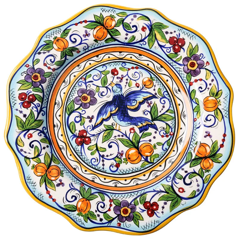 Hand Painted Ceramic Plate Creative Irregular Steak Dish