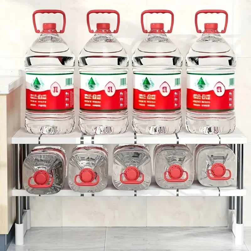 Adjustable Under Sink Storage Rack Expandable & Bathroom