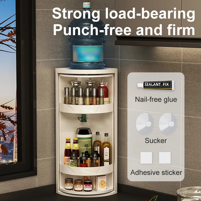 Rotatable Layered Adjustable Shelf Bottle Holder Condiment