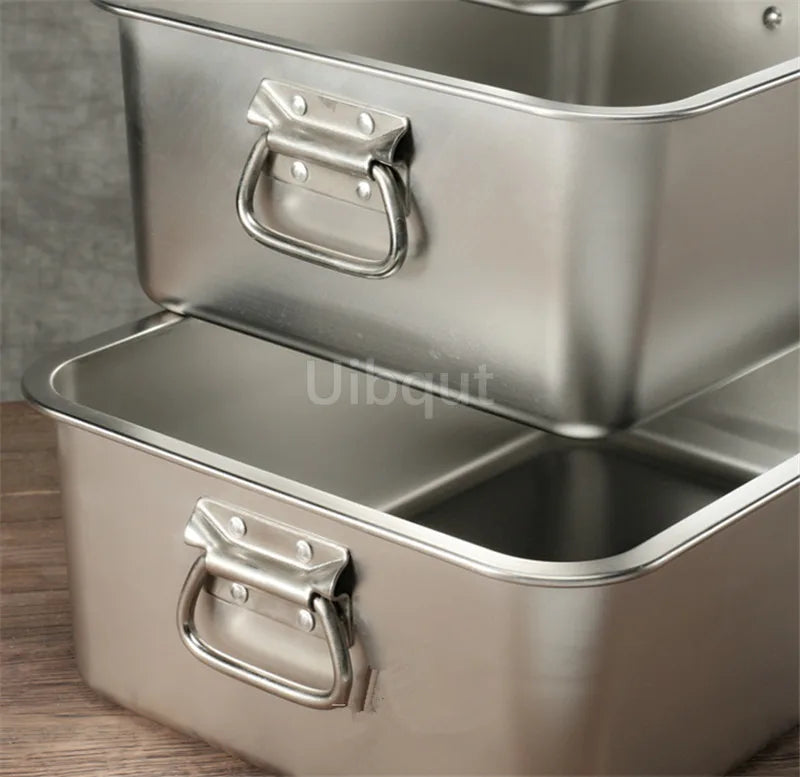 304 Stainless Steel Plate Metal Tray Handle Square