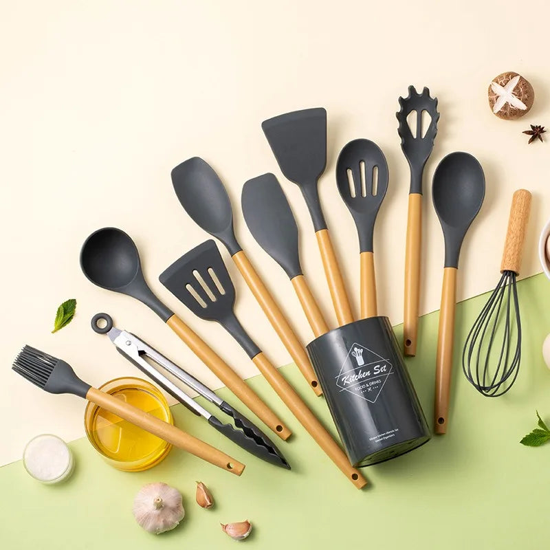 Food Grade Silicone Cooking Utensils Turner Tongs Spatula