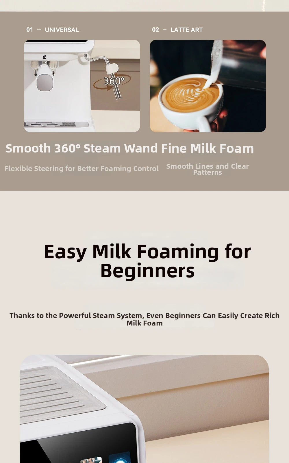 20bar Espresso Machine Steam Milk Frother Coffee Maker