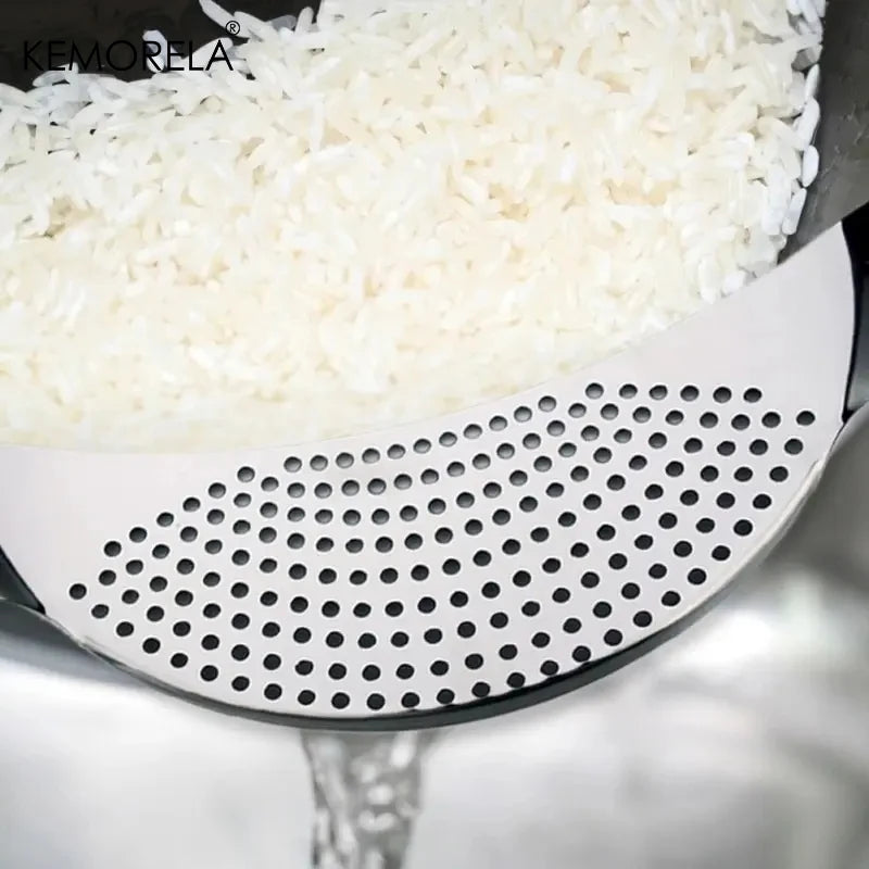 Stainless Steel Strainer Pot Side Pan Drainer Leakproof