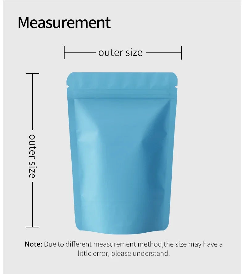 100pcs Durable Moisture Proof Zipper Seal Mylar Bags