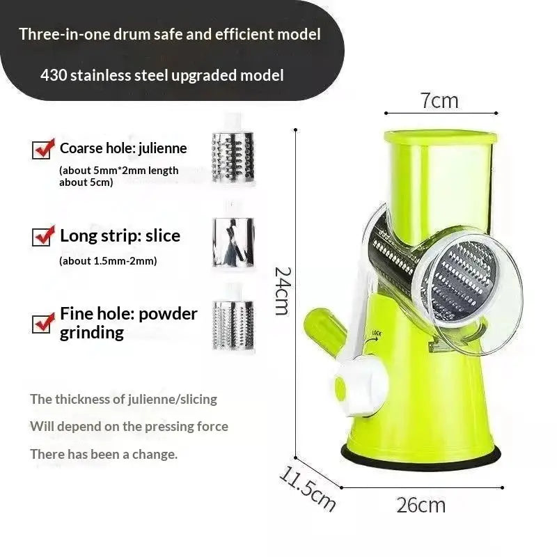 Rotary Vegetable Slicer Grater Multiple Blades Easy Clean