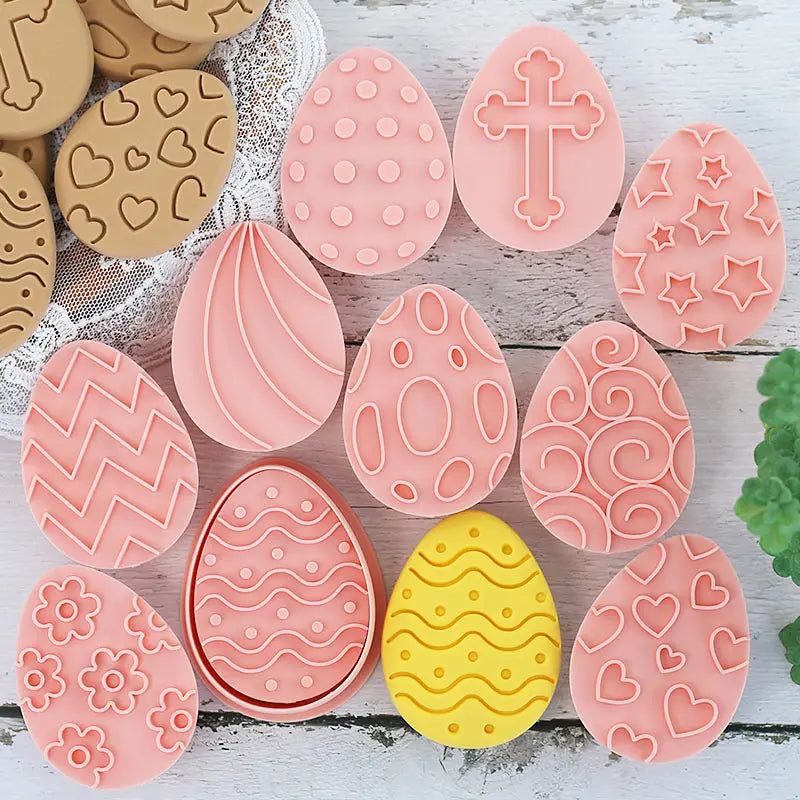 10pcs/Set Easter Cookie Cutters 3d Rabbit Egg Cartoon