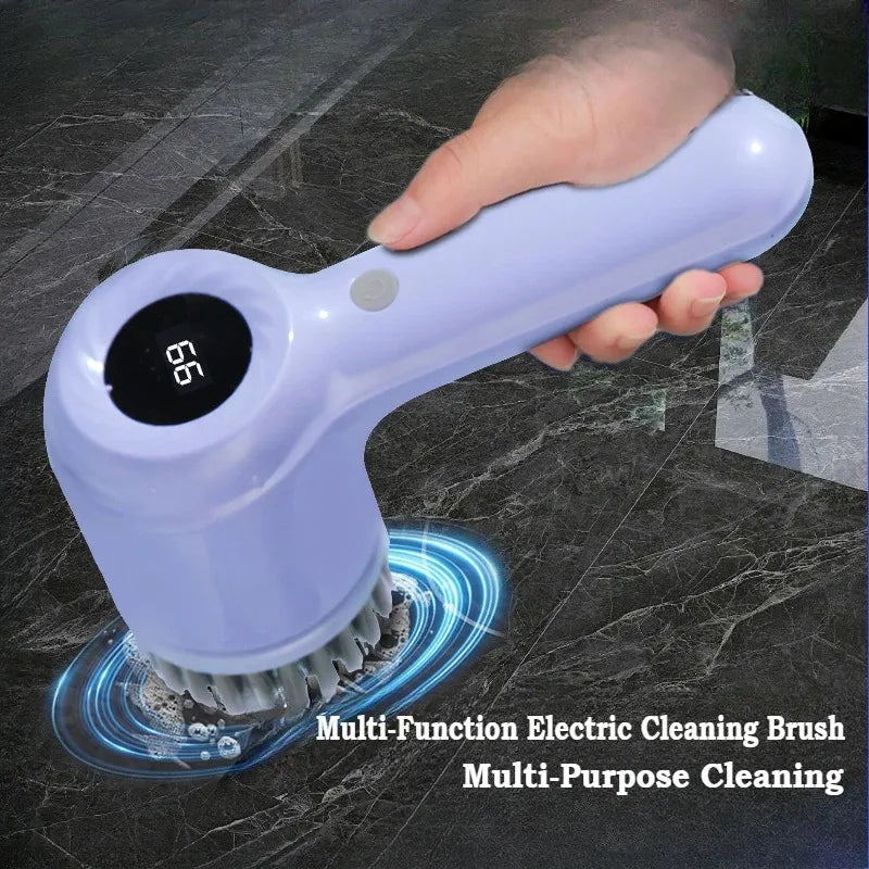 Electric Cleaning Brush Usb Rechargeable Scrubber Bathroom