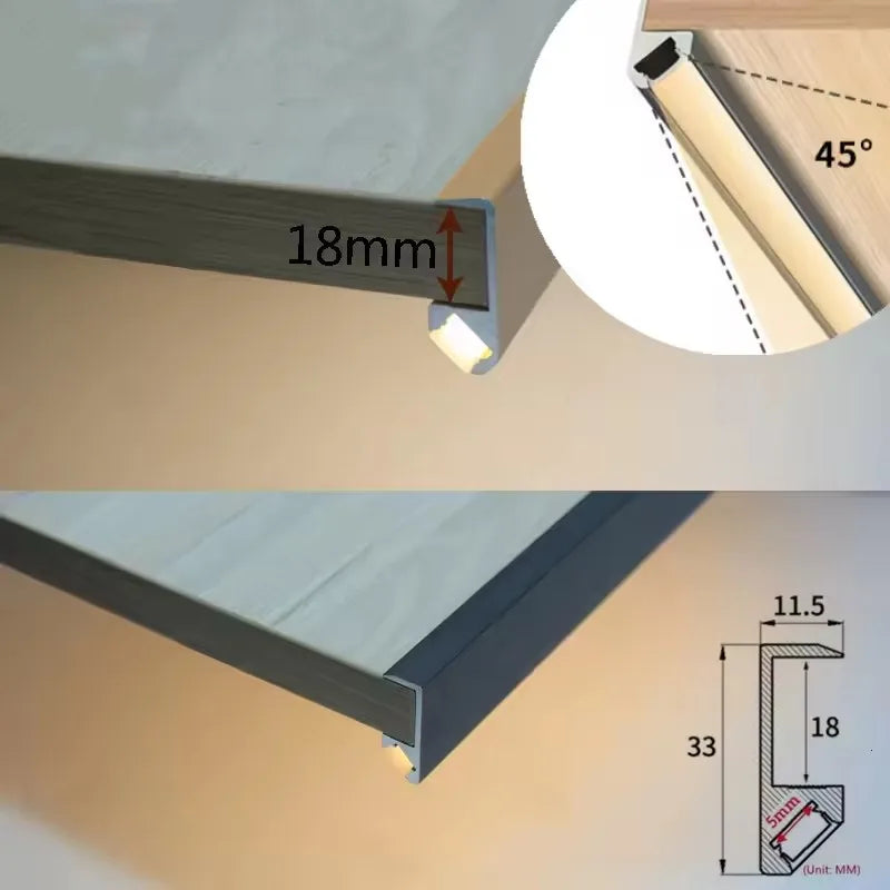 Led Cabinet Shelf Light 45 Lighting Recessed Aluminum