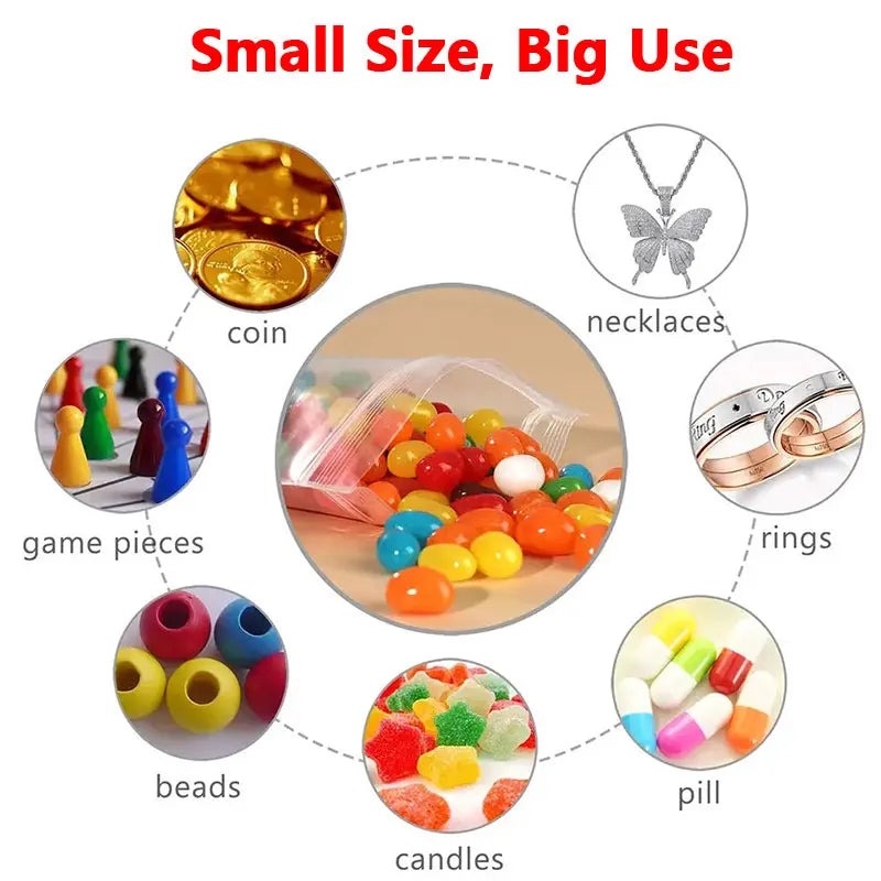 Small Zip Lock Plastic Bags Reclosable Transparent Bag