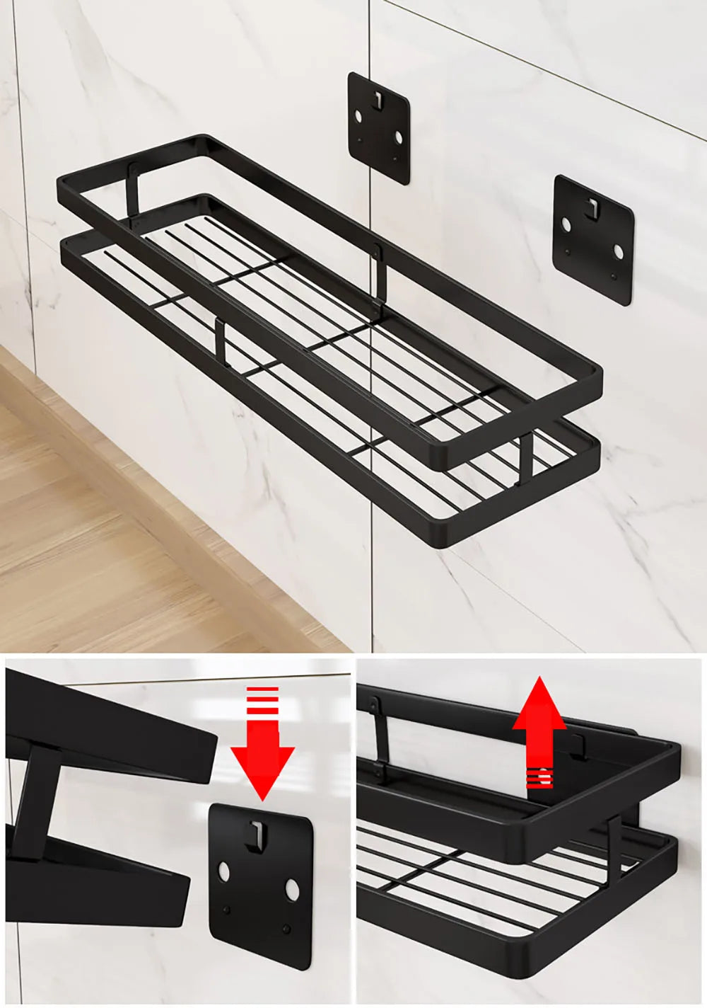 Bathroom Organizer Wall Mount Bracket Holder Wall Storage
