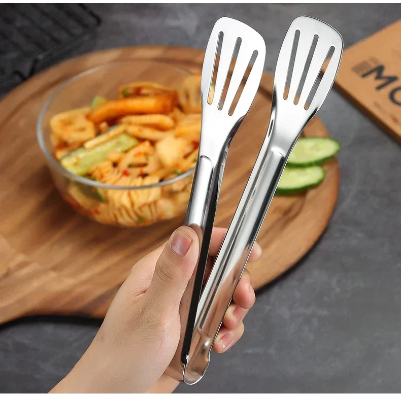 304 Stainless Steel Food Tongs Bbq Non Slip