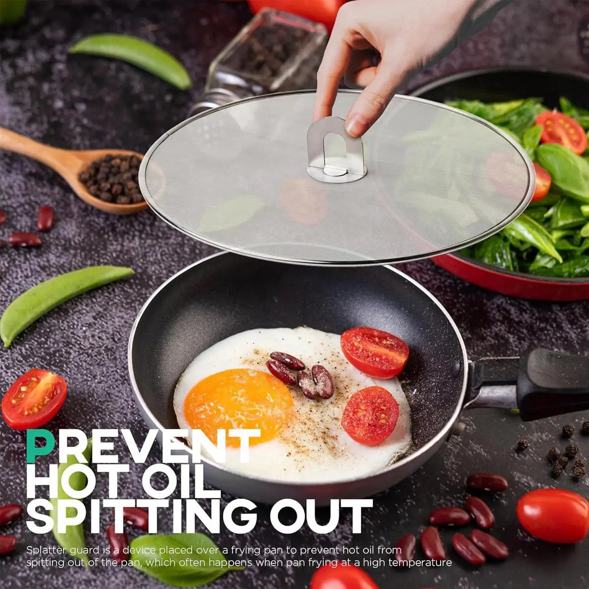 3-Piece Splatter Screen Frying Pans 13 /11 /9