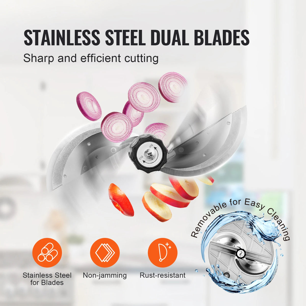 Succebuy Electric Vegetable Slicer 0-12mm Thickness Adjustable