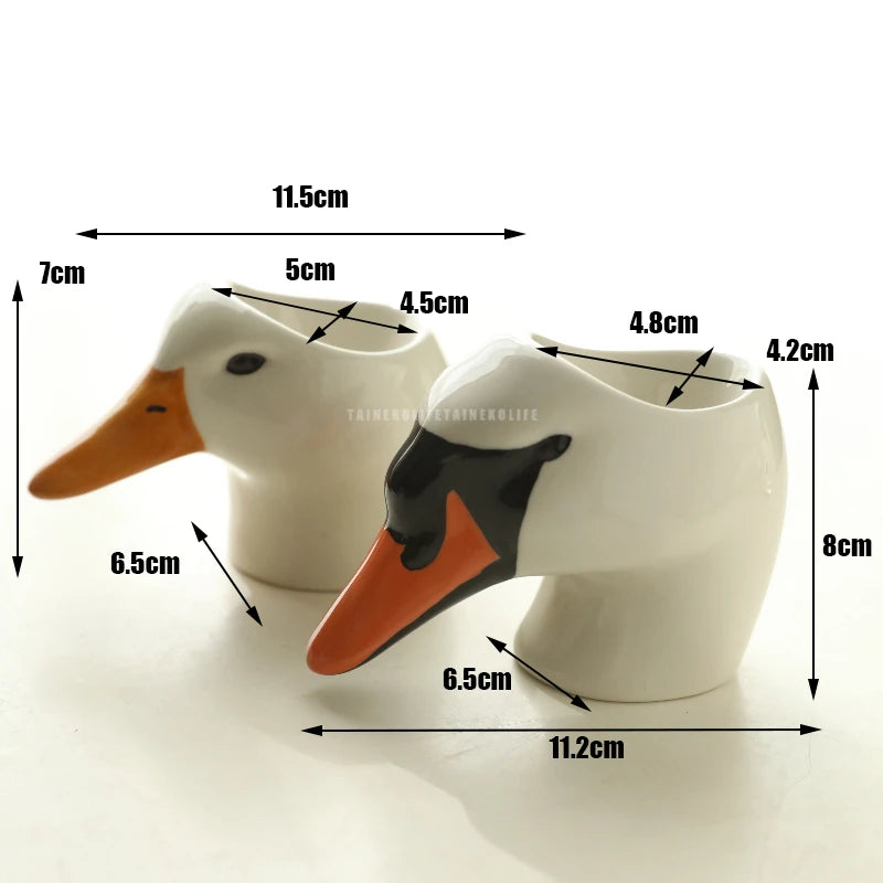 Ceramic Duck Swan Shape Egg Holder Storage Cup