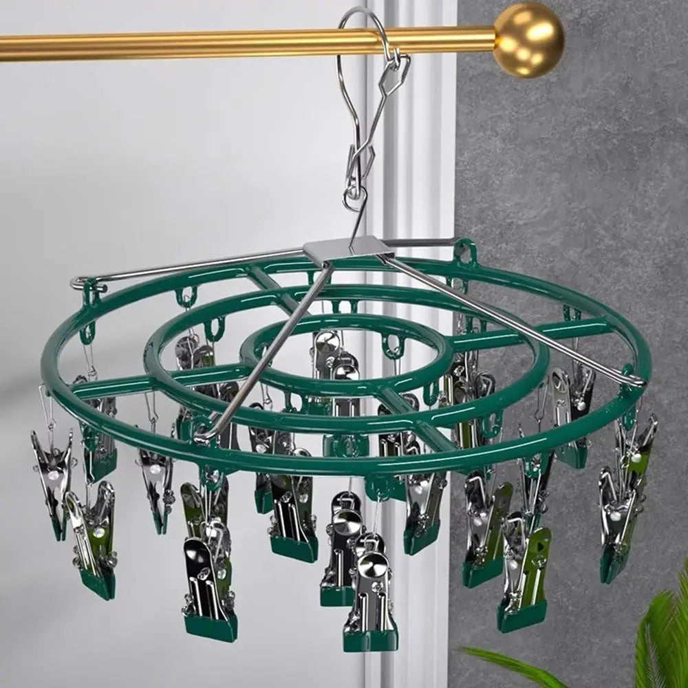 Stainless Steel Clothes Drying Rack Non-Slip 18/24 Clips