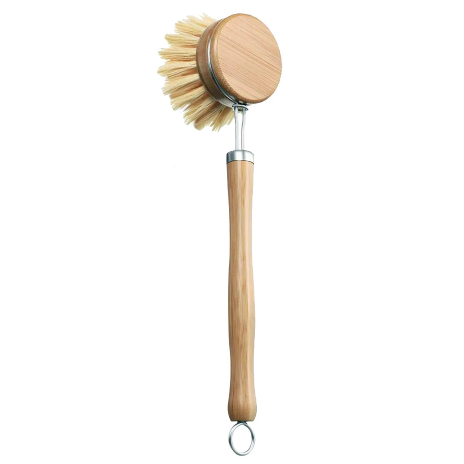 Bamboo Cleaning Brush Natural Dishes Pots Pans Sink