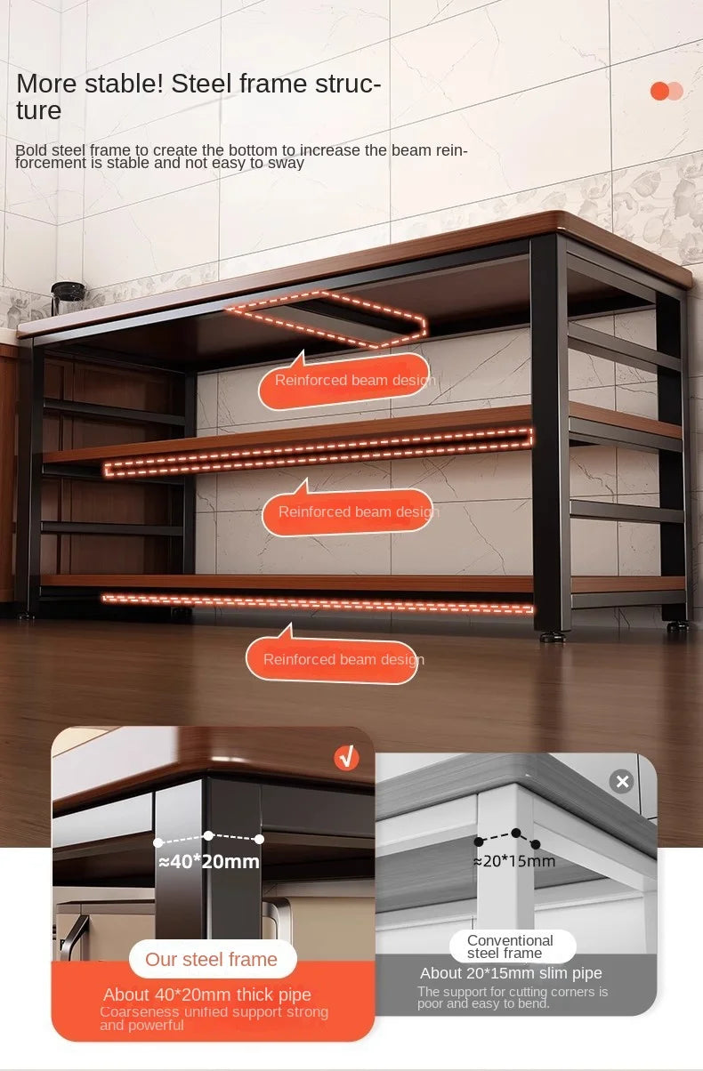 Storage Rack Floor-Standing Multi-Tiered Workbench Storage