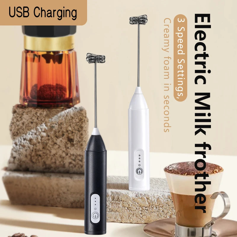 Electric Milk Frother Egg Beater Wireless Type-C Charging