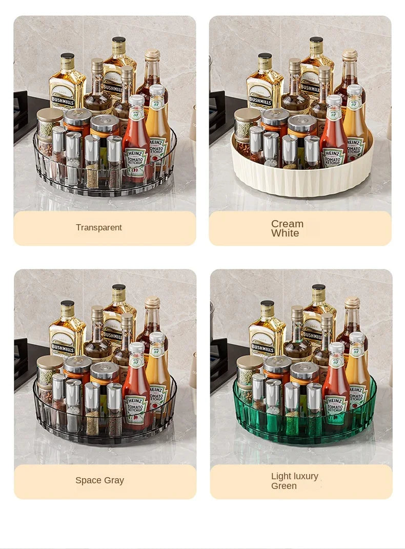 360 Rotating Seasoning Storage Tray Pantry Cabinet Turntable