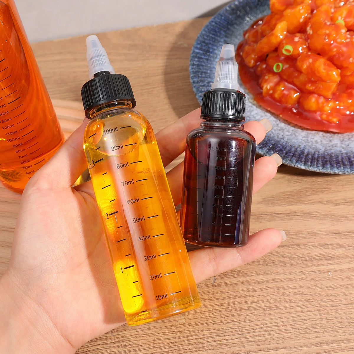 10/1pcs Plastic Squeeze Bottle Reusable Sauce Oil Dispenser