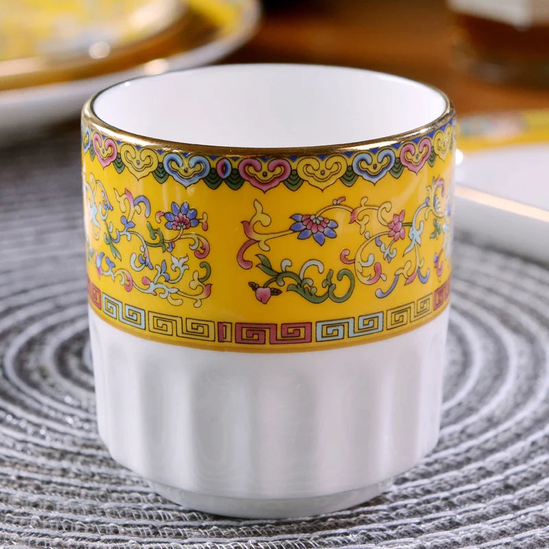 Jingdezhen Ceramic Bowl Dish Tableware Combination Palace Chinese