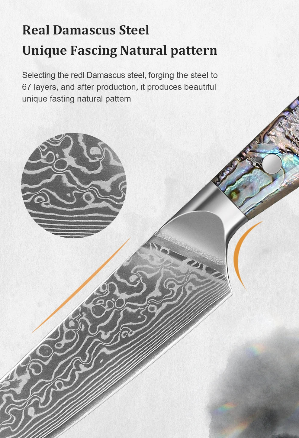 1-7 Chef Knife Super Sharp Japanese Damascus Steel