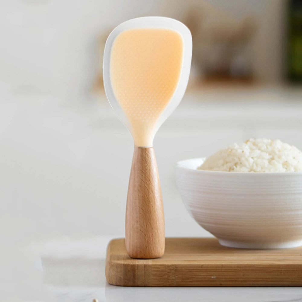Non-Stick 1pcs Silicone Rice Spoon Cooking Spoon Anti-Scalding