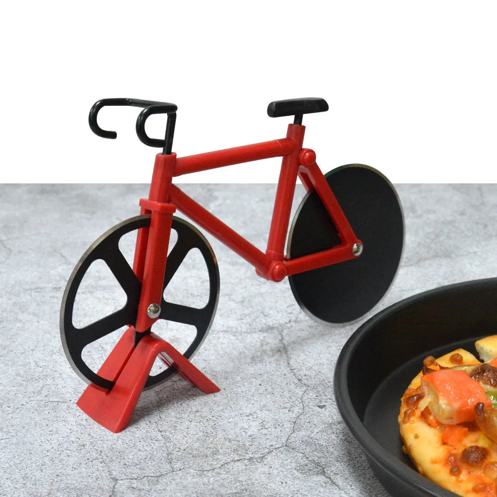 Bicycle-Shaped Pizza Cutter Stainless Steel Cutting Wheel Fun