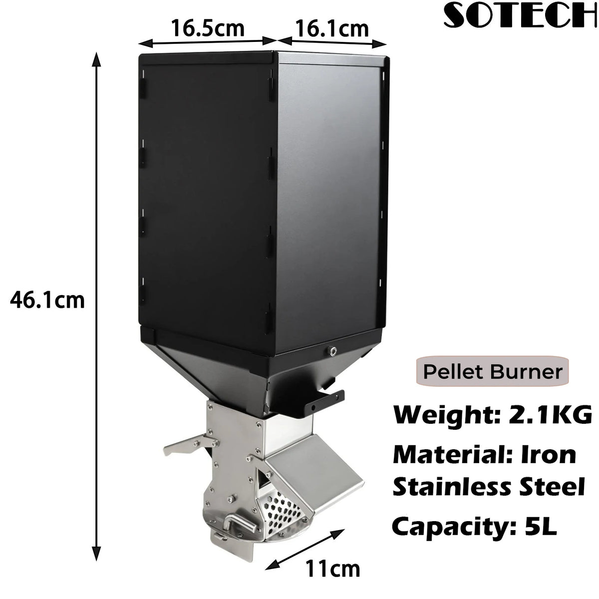 Stainless Steel Pellet Hopper Gravity Feed Fuel Storage